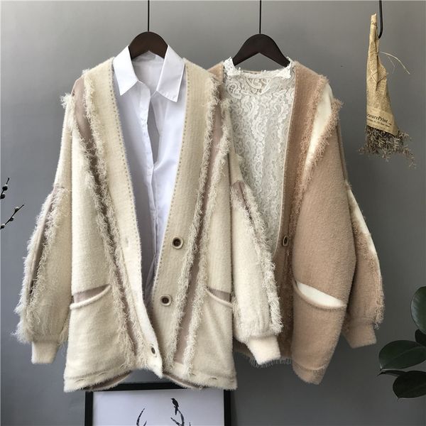 women's sweaters imitation mink sweater women autumn winter korean version of tassel knit cardigan mid-length pocket jacket fvby, White;black
women's sweaters imitation mink sweater women autumn winter korean version of tassel knit cardigan mid-length pocket jacket fvby, White;black