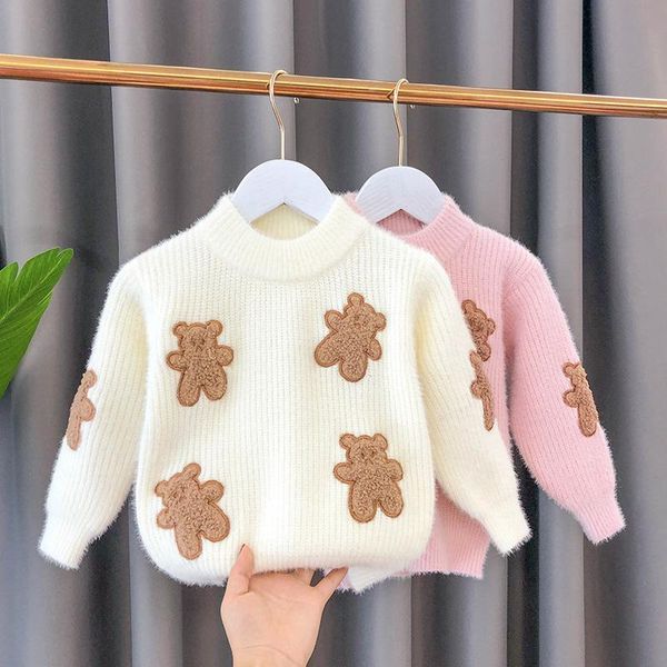 pullover girls sweater 2021 autumn and winter knit baby imitation mink wool bear outer wear children's, Blue
pullover girls sweater 2021 autumn and winter knit baby imitation mink wool bear outer wear children's, Blue