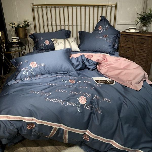 bedding sets luxury pink rose flowers embroidery 100s egyptian cotton set blue king duvet cover bed sheet linen pillowcases
bedding sets luxury pink rose flowers embroidery 100s egyptian cotton set blue king duvet cover bed sheet linen pillowcases