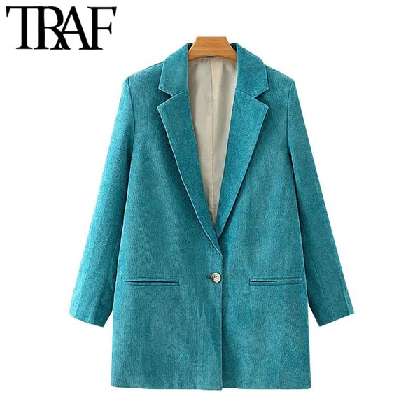 traf women fashion single button corduroy blazers coat vintage long sleeve pockets female outerwear chic 210415, Black;brown
traf women fashion single button corduroy blazers coat vintage long sleeve pockets female outerwear chic 210415, Black;brown