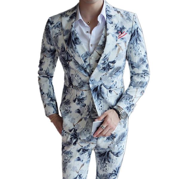 fashion men's casual boutique business flower suit trousers 3 pcs set / nightclub trend floral blazers jacket vest pants suits &, White;black
fashion men's casual boutique business flower suit trousers 3 pcs set / nightclub trend floral blazers jacket vest pants suits &, White;black