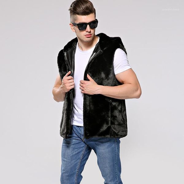 men's fur & faux 2021 zipper hooded vest large size mink jacket s m l xxl xxxl 4xl, Black
men's fur & faux 2021 zipper hooded vest large size mink jacket s m l xxl xxxl 4xl, Black