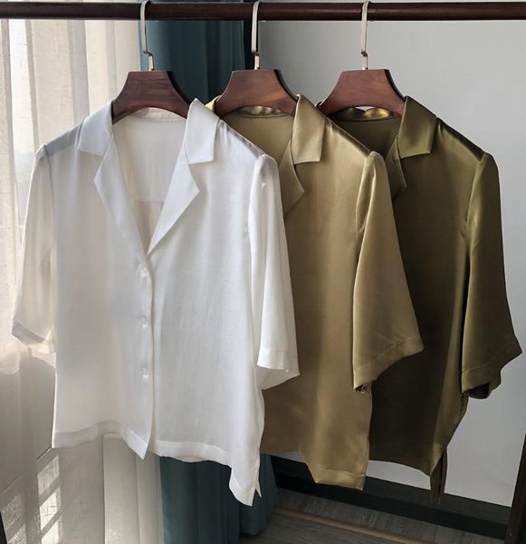 women's blouses & shirts elfbop ladies silk 100% notched collar short sleeve blouse - pearl white/champagne/olive green
women's blouses & shirts elfbop ladies silk 100% notched collar short sleeve blouse - pearl white/champagne/olive green