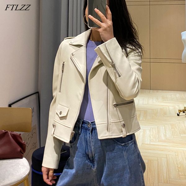 spring women faux pu leather jacket elegant turn-down collar zipper windproof motorcycle chic streetwear coat 210423, Black
spring women faux pu leather jacket elegant turn-down collar zipper windproof motorcycle chic streetwear coat 210423, Black