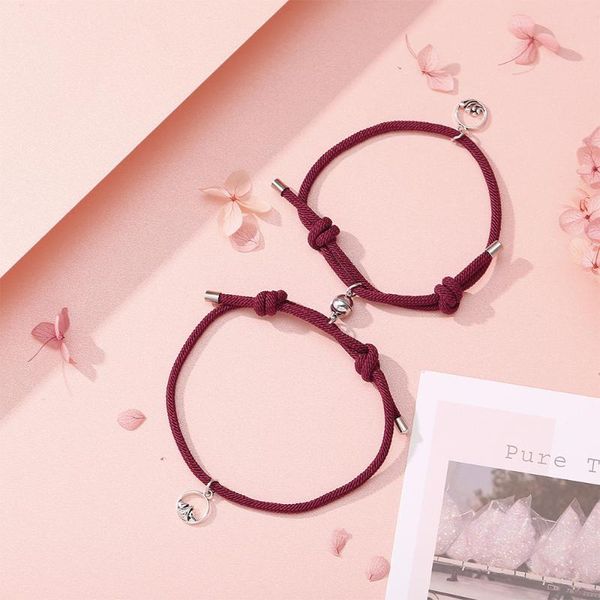 2pcs magnetic couples bracelets fro women,colorful rope chains bracelets,charm for lover charm, Golden;silver
2pcs magnetic couples bracelets fro women,colorful rope chains bracelets,charm for lover charm, Golden;silver