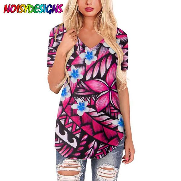 women's t-shirt noisydesigns 2021 summer v-eck short-sleeved polynesian tribal plumeria prints women tshirt custom vetement femme, White
women's t-shirt noisydesigns 2021 summer v-eck short-sleeved polynesian tribal plumeria prints women tshirt custom vetement femme, White