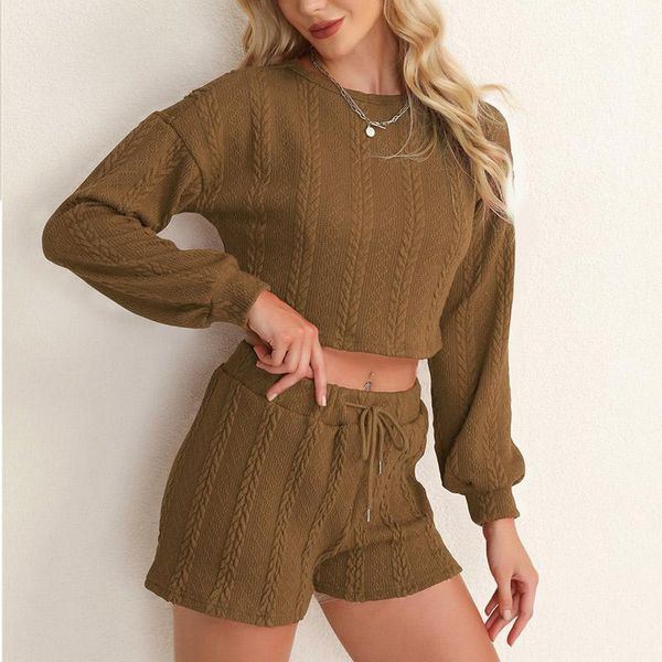 women's tracksuits women knitted sweater two piece set o-neck lantern sleeve and drawstring shorts suits female 2021, Gray
women's tracksuits women knitted sweater two piece set o-neck lantern sleeve and drawstring shorts suits female 2021, Gray