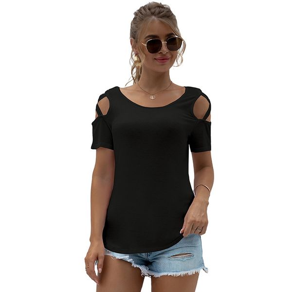 2021 new european and american round neck short sleeve off shoulder blouse t-shirt, White
2021 new european and american round neck short sleeve off shoulder blouse t-shirt, White