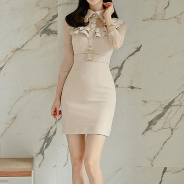 casual dresses korea slim shirt turn-down collar mesh ruffles patchwork bodycon mini high waist solid ol office women female dress rb333, Black;gray
casual dresses korea slim shirt turn-down collar mesh ruffles patchwork bodycon mini high waist solid ol office women female dress rb333, Black;gray