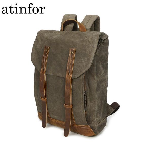 backpack waterproof oil wax canvas anti-theft men's vintage large capacity rucksack 17" lapbags travel backpacks belts
backpack waterproof oil wax canvas anti-theft men's vintage large capacity rucksack 17" lapbags travel backpacks belts