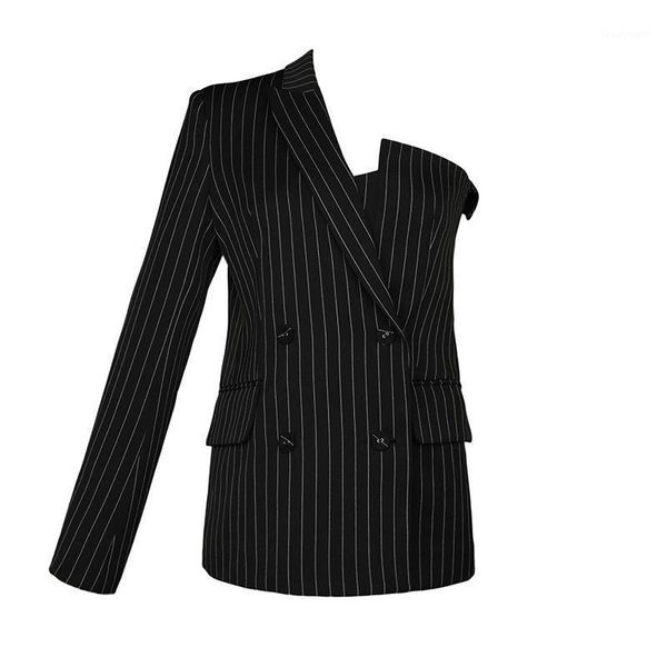 women coat v-neck black stripe hollow irregular suit fashion asymmetry coats vintage women's suits & blazers, White;black
women coat v-neck black stripe hollow irregular suit fashion asymmetry coats vintage women's suits & blazers, White;black