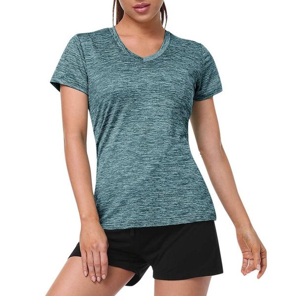 women's t-shirt women summer fitness breathable short sleeve v-neck running quick dry washed women athletic outdoor sports, White
women's t-shirt women summer fitness breathable short sleeve v-neck running quick dry washed women athletic outdoor sports, White