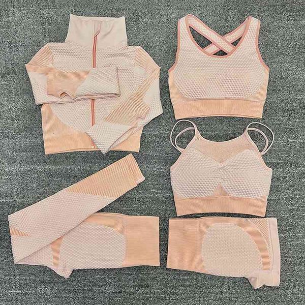 2/3/5pcs seamless women zipper yoga set workout sportswear gym clothing fitness long sleeve crop high waist leggings sports, White;red
2/3/5pcs seamless women zipper yoga set workout sportswear gym clothing fitness long sleeve crop high waist leggings sports, White;red
