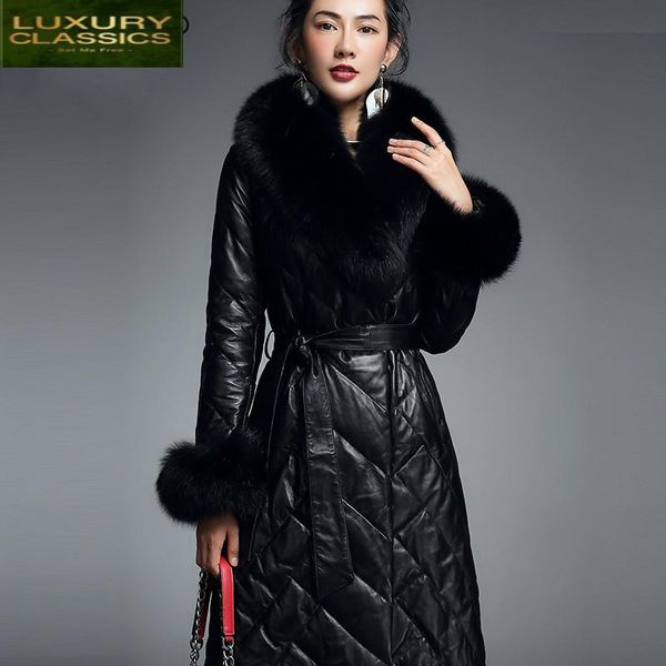 women's leather & faux jacket 2021 genuine women winter down parka slim long jackets real fur sheepskin coats female outwear lwl1211, Black
women's leather & faux jacket 2021 genuine women winter down parka slim long jackets real fur sheepskin coats female outwear lwl1211, Black