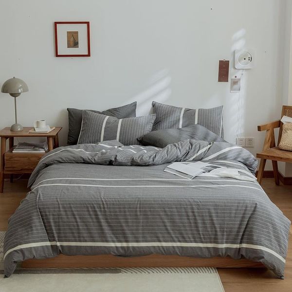 bedding sets 100% washed cotton duvet cover gray white stripes casual modern style soft set fitted /flat sheet pillowcase full size
bedding sets 100% washed cotton duvet cover gray white stripes casual modern style soft set fitted /flat sheet pillowcase full size