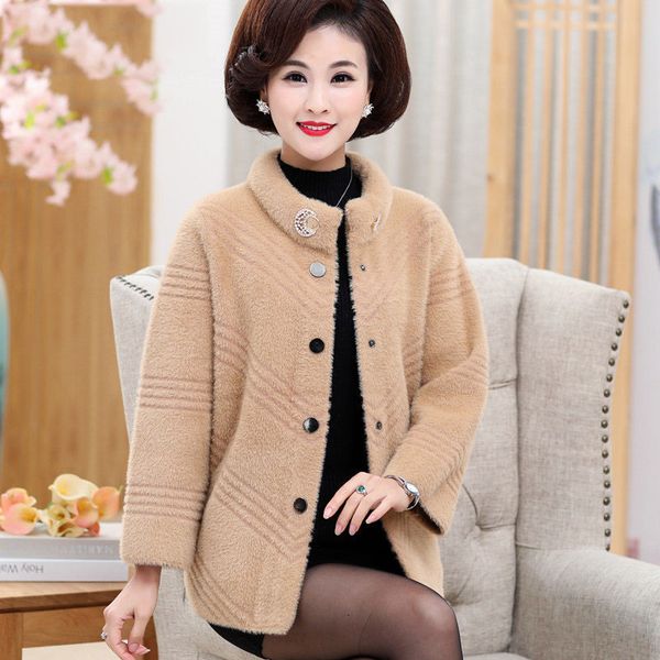 women's trench coats mink cashmere jacket female cardigan sweater mother autumn winter new middle-aged coat warm plus size -4xl e, Tan;black
women's trench coats mink cashmere jacket female cardigan sweater mother autumn winter new middle-aged coat warm plus size -4xl e, Tan;black