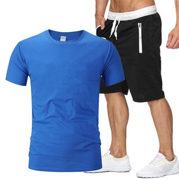men's tracksuits brand solid color leisure suit shirt + shorts two piece sportswear fashion, Gray
men's tracksuits brand solid color leisure suit shirt + shorts two piece sportswear fashion, Gray