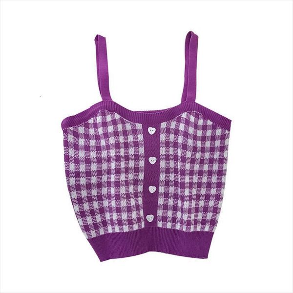 purple plaid crop women tank with buttons knitted kawaii cute straps sleeveless casual for, White
purple plaid crop women tank with buttons knitted kawaii cute straps sleeveless casual for, White
