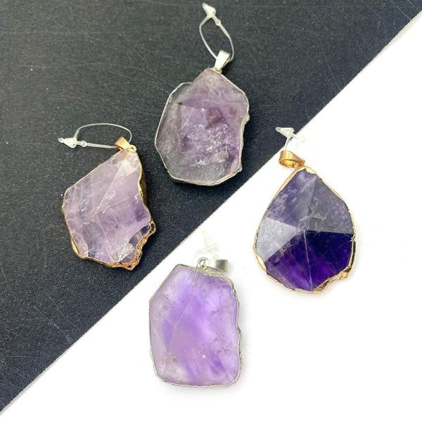 charms natural stone crystal pendant necklace irregular shape purple jewelry plating diy handmade accessories designer, Bronze;silver
charms natural stone crystal pendant necklace irregular shape purple jewelry plating diy handmade accessories designer, Bronze;silver