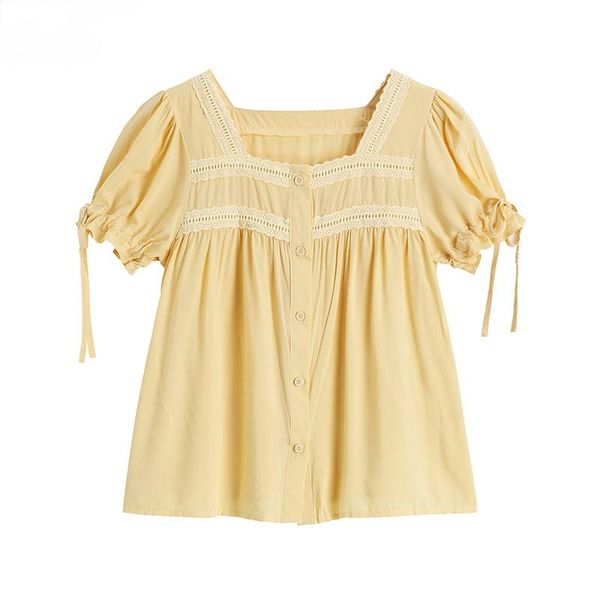 women's blouses & shirts 2021 women vintage casual elegant solid short sleeve korean style loose fashion blusas summer, White
women's blouses & shirts 2021 women vintage casual elegant solid short sleeve korean style loose fashion blusas summer, White