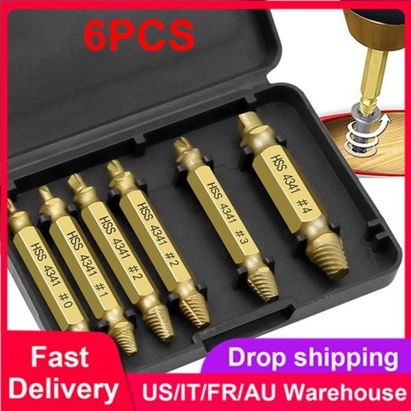 6pcs damaged screw extractor speed out drill bits tool set broken bolt remover hand tools
6pcs damaged screw extractor speed out drill bits tool set broken bolt remover hand tools