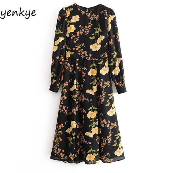 casual dresses summer dress 2021 women vintage floral print long female sleeve o neck slits a-line chiffon omzz6923, Black;gray
casual dresses summer dress 2021 women vintage floral print long female sleeve o neck slits a-line chiffon omzz6923, Black;gray