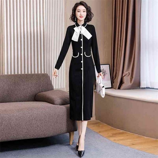 bow tie shirt collar dress long skirt female autumn and winter slim slimming base office lady knee-length natural 210416, Black;gray
bow tie shirt collar dress long skirt female autumn and winter slim slimming base office lady knee-length natural 210416, Black;gray