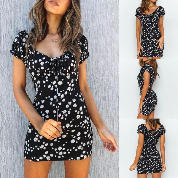 ladies tie puff sleeve little daisy print short dress black casual dresses, Black;gray
ladies tie puff sleeve little daisy print short dress black casual dresses, Black;gray