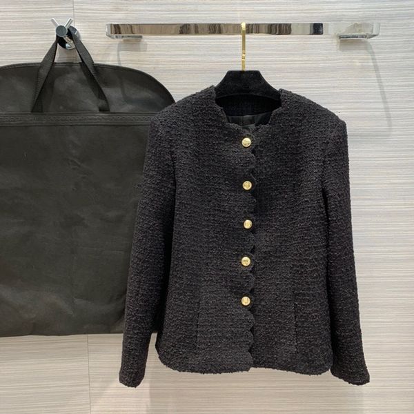 women's wool & blends european and american women's wear winter style long - sleeved round collar single breasted fashionable twee, Black
women's wool & blends european and american women's wear winter style long - sleeved round collar single breasted fashionable twee, Black