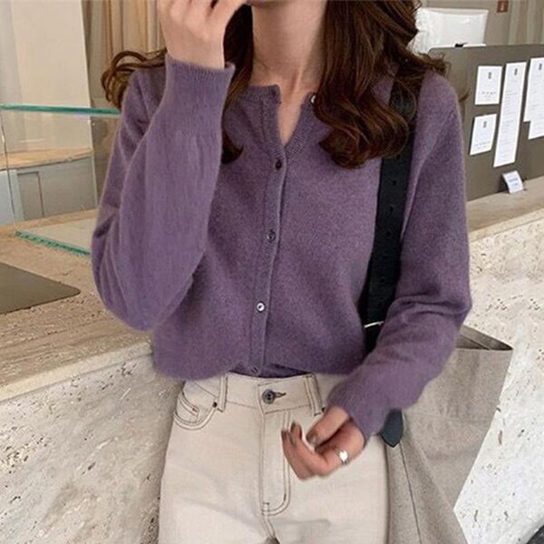 women's knits & tees wayoflove purple sweater cardigan women casual knitted 2021 raccoon hair sweaters autumn winter woman, White
women's knits & tees wayoflove purple sweater cardigan women casual knitted 2021 raccoon hair sweaters autumn winter woman, White