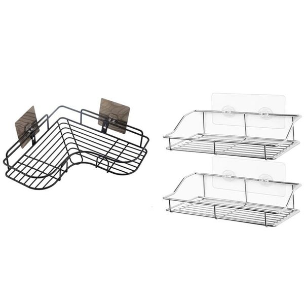 2pcs bathroom shelf, wall mounted shower caddy traceless adhesive, stainless steel(silver) & 1pcs adhesive wall-mounted shelves
2pcs bathroom shelf, wall mounted shower caddy traceless adhesive, stainless steel(silver) & 1pcs adhesive wall-mounted shelves