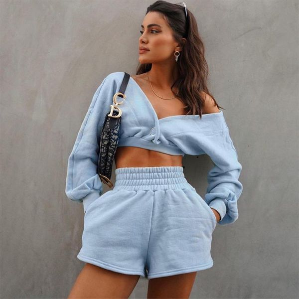 women's tracksuits adyce 2021 autumn women fashion blue 2 two pieces sets v neck long sleeve & shorts pockets casual outwear, Gray
women's tracksuits adyce 2021 autumn women fashion blue 2 two pieces sets v neck long sleeve & shorts pockets casual outwear, Gray