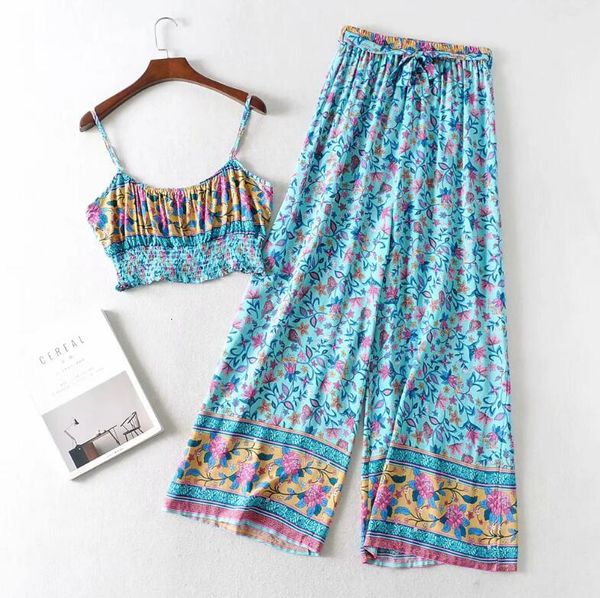 bohemia crop elastic hem floral print bra tank women tie bow sashes wide leg pants ruched camis 2 pieces set, White
bohemia crop elastic hem floral print bra tank women tie bow sashes wide leg pants ruched camis 2 pieces set, White