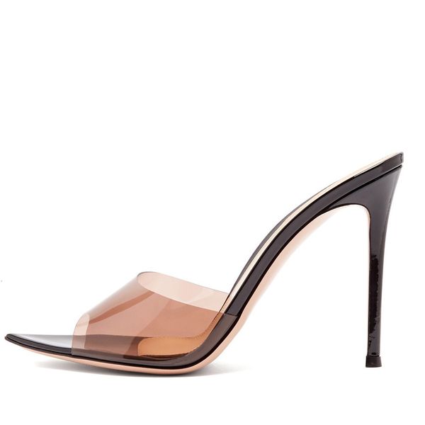 fashion sandals pointed thin heels women's sho high, Black