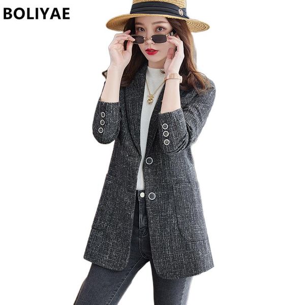 women's suits & blazers boliyae autumn and winter long sleeve blazer women casual fashion black slim jackets female elegant office lady, White;black
women's suits & blazers boliyae autumn and winter long sleeve blazer women casual fashion black slim jackets female elegant office lady, White;black