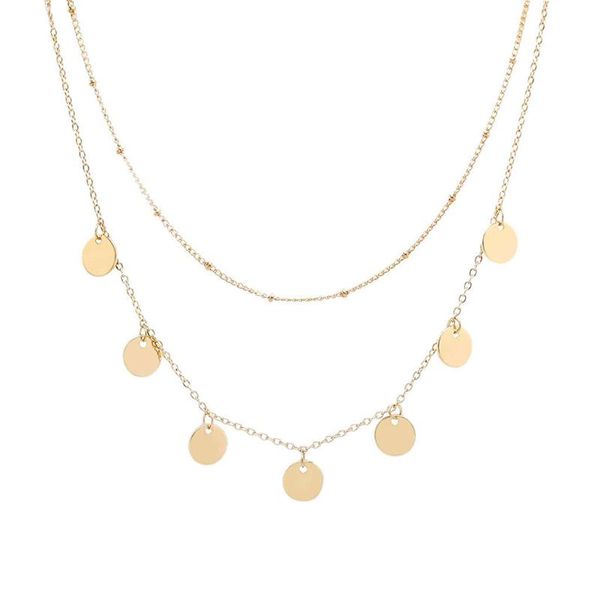 chains 2021 fashion double layer coin necklace bohemia round sequins choker pendant on neck chain jewelry, Silver
chains 2021 fashion double layer coin necklace bohemia round sequins choker pendant on neck chain jewelry, Silver