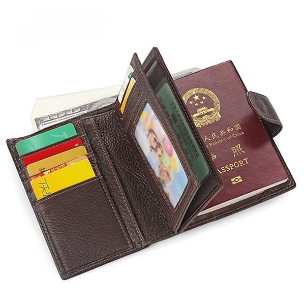 card holders casual multifunctional couple leather passport holder with buckle id, Brown;gray
card holders casual multifunctional couple leather passport holder with buckle id, Brown;gray