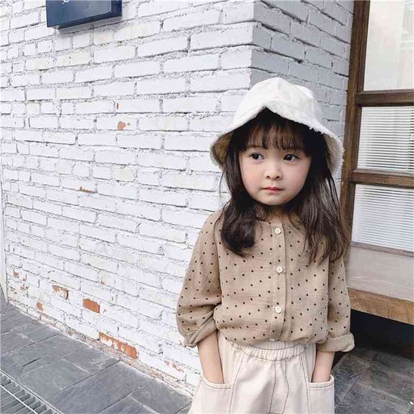 korean style cute dot sigle-breasted shirts for fashion girls cotton 2 colors casual shirt clothes 210708, White;black
korean style cute dot sigle-breasted shirts for fashion girls cotton 2 colors casual shirt clothes 210708, White;black