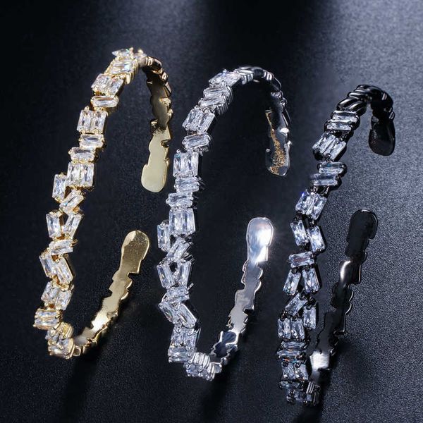 threegraces fashion brand cz jewelry luxury cubic zirconia stone women baguette cuff bracelet bangle adjustable size ba005 q0717, Black
threegraces fashion brand cz jewelry luxury cubic zirconia stone women baguette cuff bracelet bangle adjustable size ba005 q0717, Black