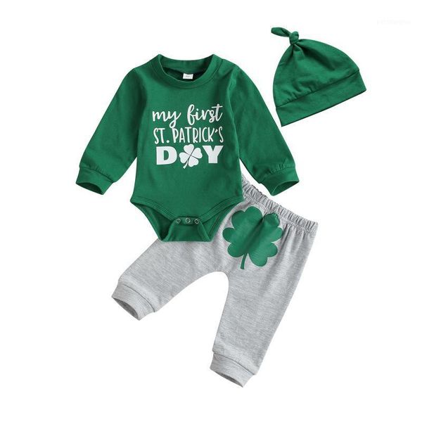 born's st. patrick's day baby girls boys clothes sets 3pcs letter print long sleeve romper striped pants hats clothing1, White
born's st. patrick's day baby girls boys clothes sets 3pcs letter print long sleeve romper striped pants hats clothing1, White