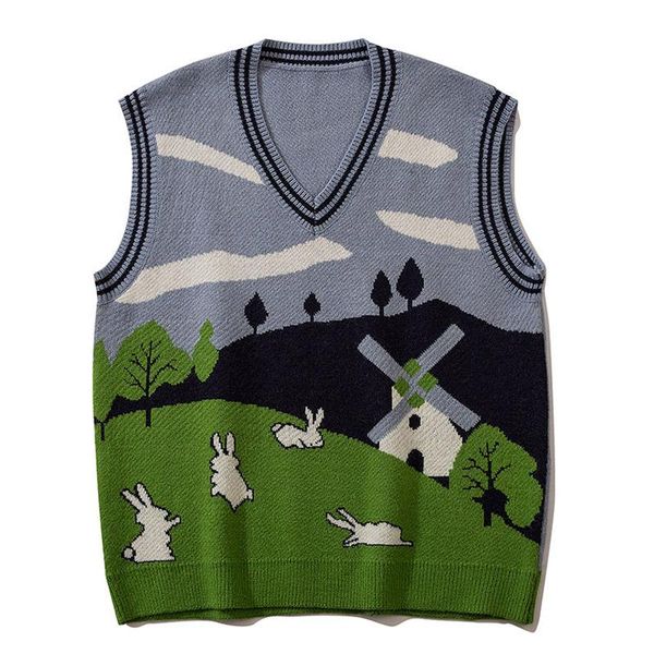 men's vests high street harajuku sweater vest men contrast color park knitted pullover korean casual sleeveless loose couples, Black;white
men's vests high street harajuku sweater vest men contrast color park knitted pullover korean casual sleeveless loose couples, Black;white