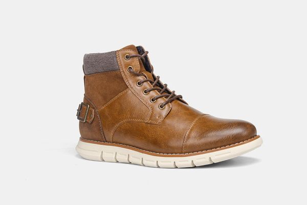 boots safety shoes men 2021 comfortable ultra-light retro high-quality leather, Black