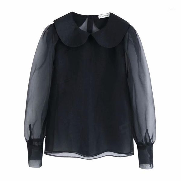 women's blouses & shirts autumn 2021 long sleeve small round lapel unlined transparent hard yarn shirt 09479268800, White
women's blouses & shirts autumn 2021 long sleeve small round lapel unlined transparent hard yarn shirt 09479268800, White