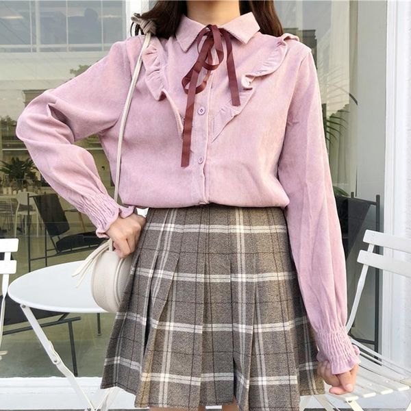 women's blouses & shirts blusa feminina japanese school uniform 2021 costumes girls spring preppy style bow pan collar white bowknot bl
women's blouses & shirts blusa feminina japanese school uniform 2021 costumes girls spring preppy style bow pan collar white bowknot bl