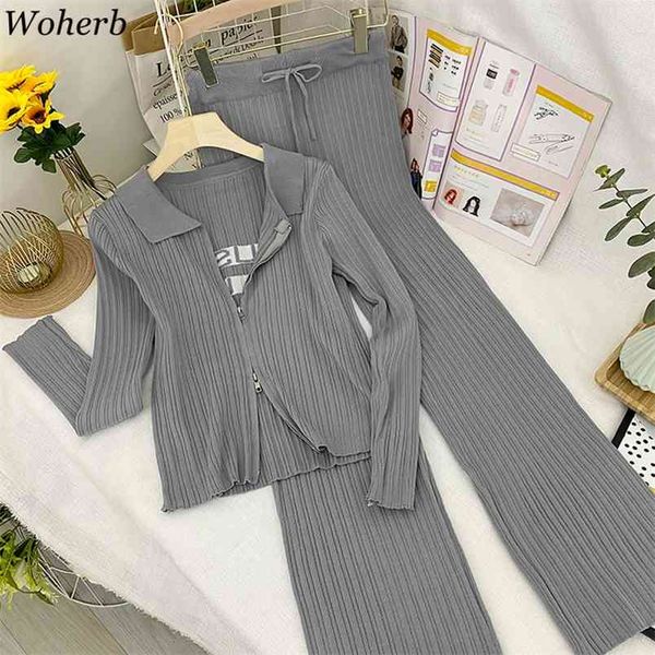 women zipper knitted cardigans sweaters + wide leg pants sets female fashion jumpers trousers set korean casual outfit 210519, White
women zipper knitted cardigans sweaters + wide leg pants sets female fashion jumpers trousers set korean casual outfit 210519, White