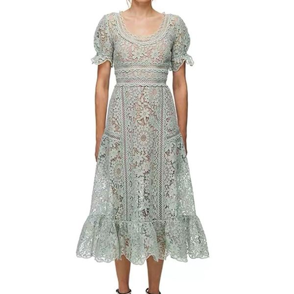 summer elegant hollow out lace short puff sleeve women o-neck floral water soluble holiday mermaid midi dress 210416, Black;gray
summer elegant hollow out lace short puff sleeve women o-neck floral water soluble holiday mermaid midi dress 210416, Black;gray