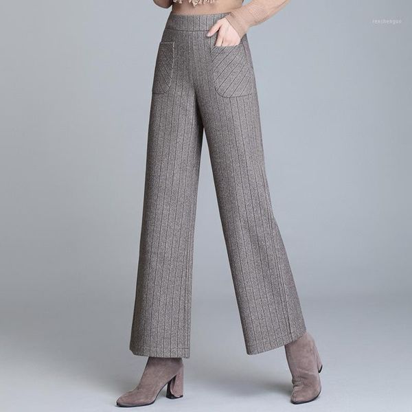 winter women elastic high waist woolen wide leg pants plus size loose quality thicken elegant stripe straight trousers women's & capris, Black;white
winter women elastic high waist woolen wide leg pants plus size loose quality thicken elegant stripe straight trousers women's & capris, Black;white