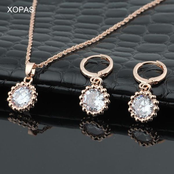 earrings & necklace round fashion design personality shiny wedding party copper for women 585 rose gold color cubic zirconia jewelry, Silver
earrings & necklace round fashion design personality shiny wedding party copper for women 585 rose gold color cubic zirconia jewelry, Silver