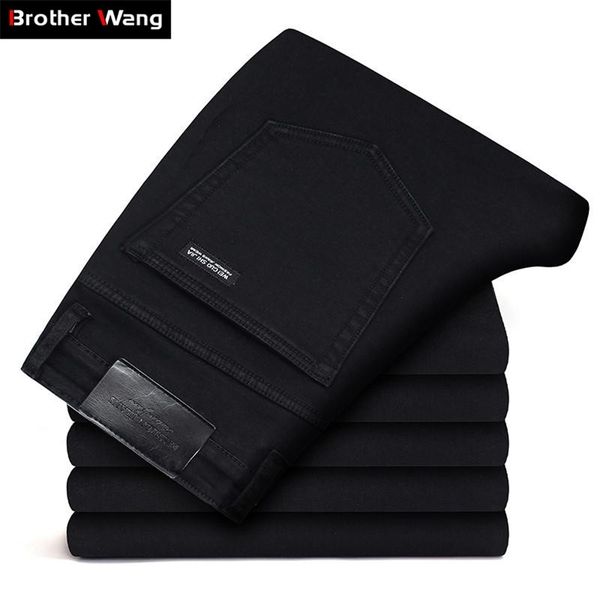 men's stretch black jeans classic style business fashion pure black slim-fit denim pants male brand casual trousers 211124, Blue
men's stretch black jeans classic style business fashion pure black slim-fit denim pants male brand casual trousers 211124, Blue