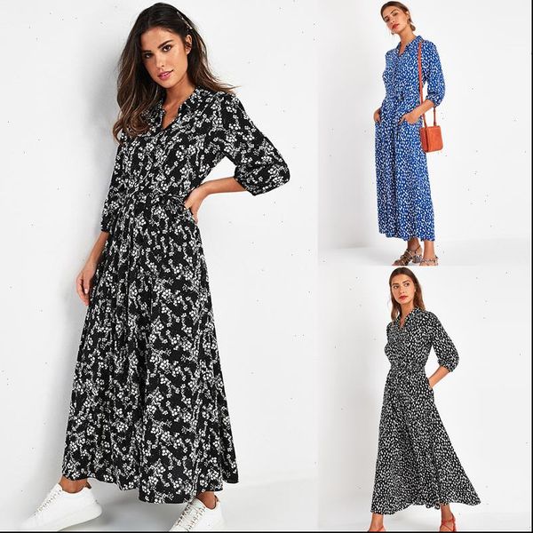 Women Autumn Dress Vintage Floral Print Maxi Boho Seven Points Sleeve Long Turn Down Collar Casual Chiffon Dresses, Black;gray
Women Autumn Dress Vintage Floral Print Maxi Boho Seven Points Sleeve Long Turn Down Collar Casual Chiffon Dresses, Black;gray